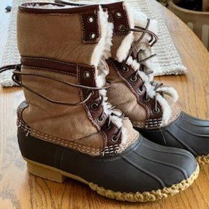 Women's LL Bean Insulated Fur Lined Tall Bean Boots